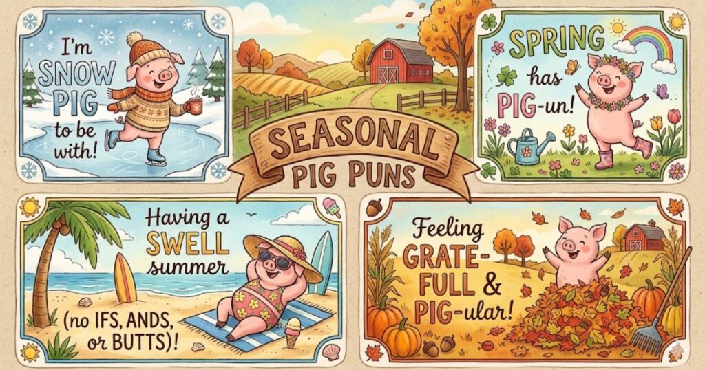 Seasonal Pig Puns