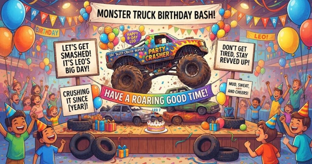 Party & Birthday Monster Truck Puns