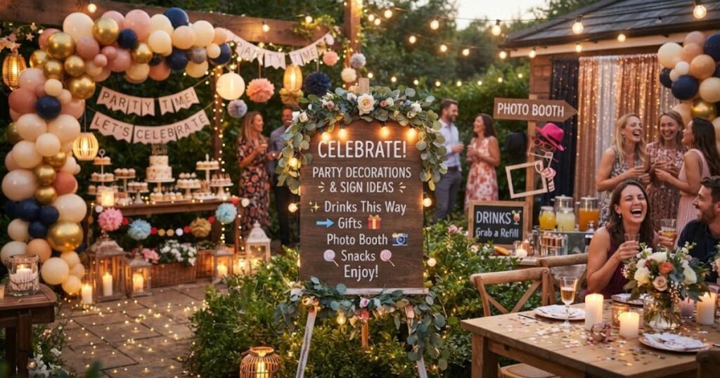 Party Decorations & Sign Ideas