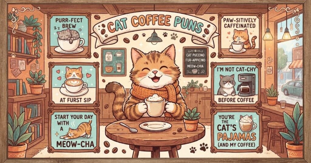 Cat Coffee Puns for Caffeine Lovers