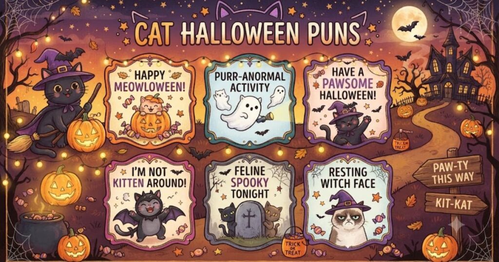 Cat Halloween Puns