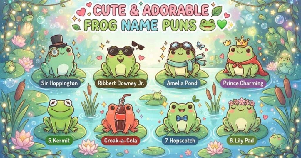 Cute & Adorable Frog Name Puns 🐸💚✨
