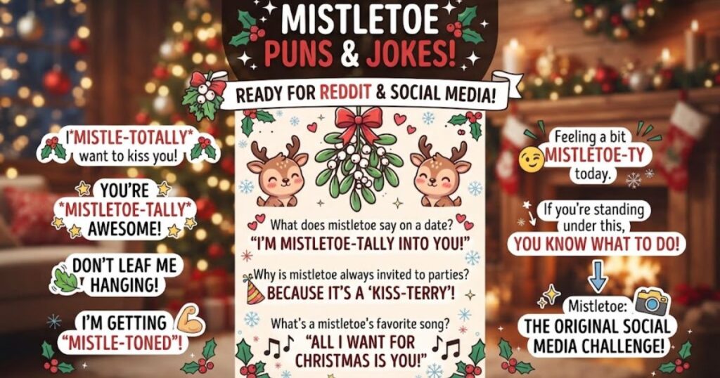 Mistletoe Puns and Jokes for Reddit & Other Social Media