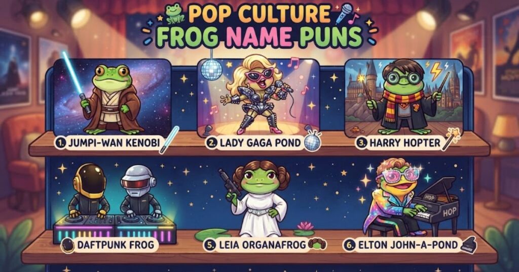 Pop Culture Frog Name Puns 🐸🎬🎤