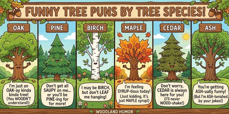 Funny Tree Puns by Tree Species